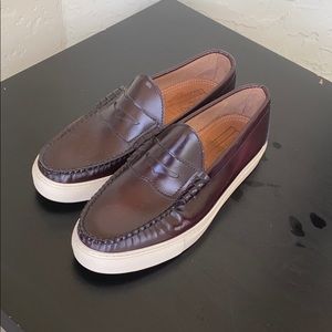 Burgundy leather shoes